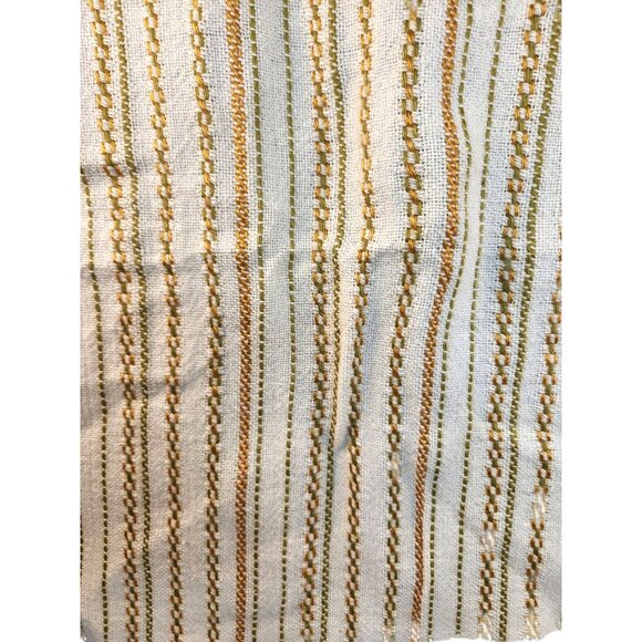 Vintage 60s-70s Woven Stripe Fabric 2 Pieces Material Retro Textile Home Decor - Picture 10 of 10